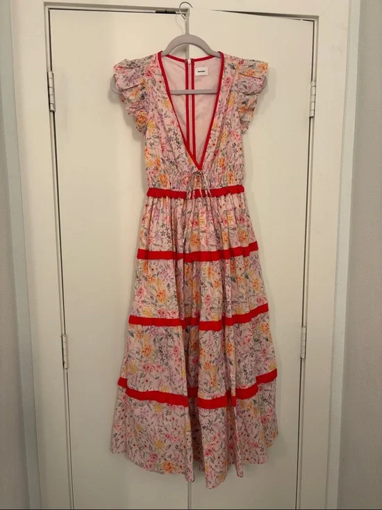 Aureum bright floral midi dress - Picture 1 of 3